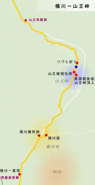 下野街道　横川～山王峠の地図