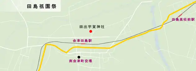 下野街道　田島祇園祭の地図