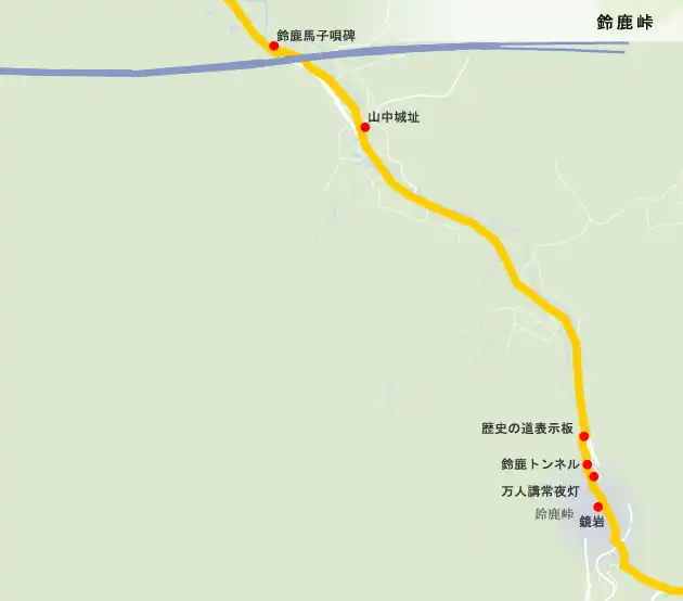 東海道　鈴鹿峠の地図