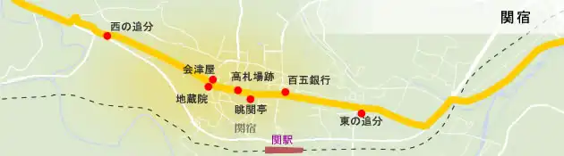 東海道　関宿の地図
