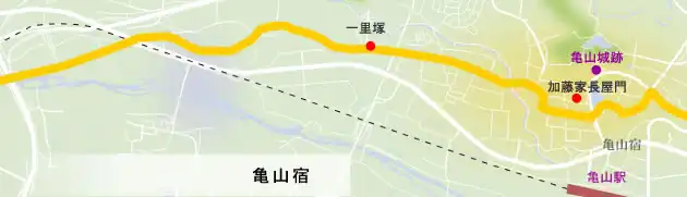 東海道　亀山宿の地図