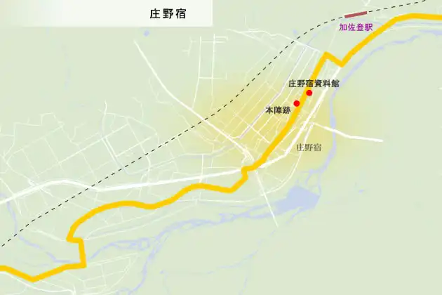 東海道　庄野宿の地図