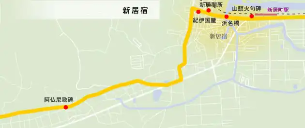 東海道　新居宿の地図