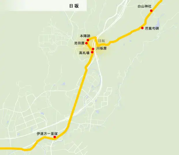 東海道　日坂の地図
