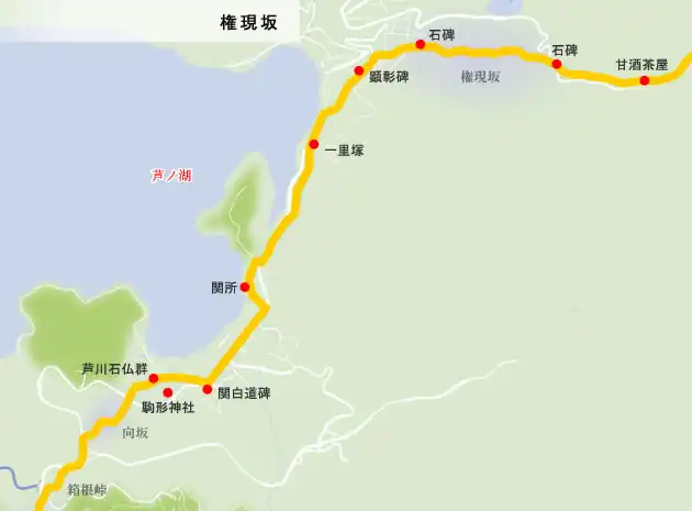 東海道　権現坂の地図