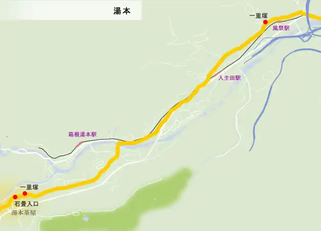 東海道　湯本の地図