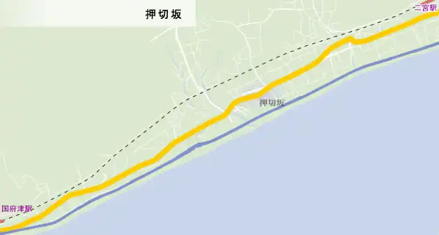 東海道　押切坂の地図