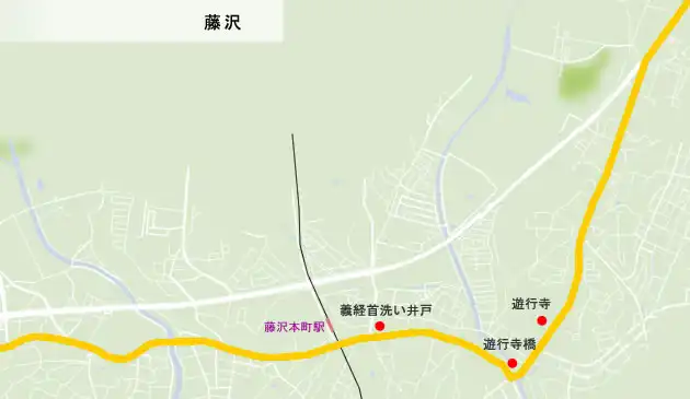 東海道　藤沢の地図