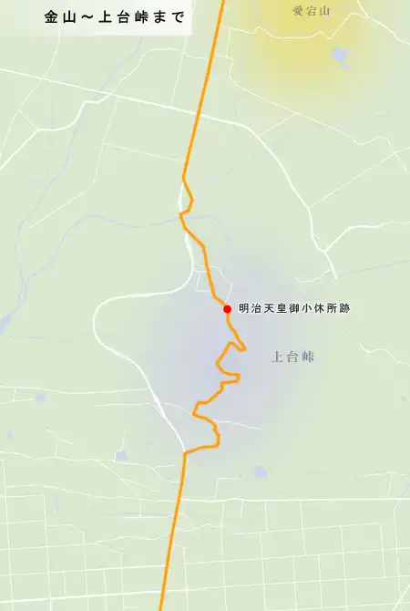 羽州街道　金山～上台峠までの地図
