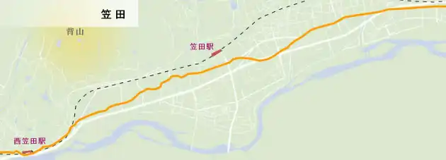 和歌山街道　笠田の地図