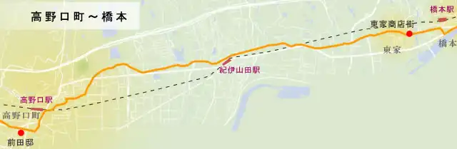 和歌山街道　高野口町～橋本の地図