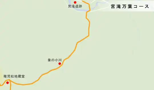 吉野山参詣道　宮滝万葉コースの地図