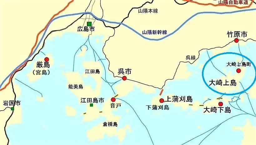 大崎上島の地図